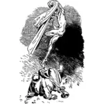 Diabeł atakuje Saint Anthony z Padwy wektorowa